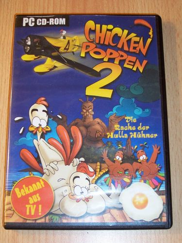 PC CD-Rom Spiel - Chicken Poppen 2 - Die Rache der Hulla Hühner  Windows 95 + 98  USK 16 gebr.