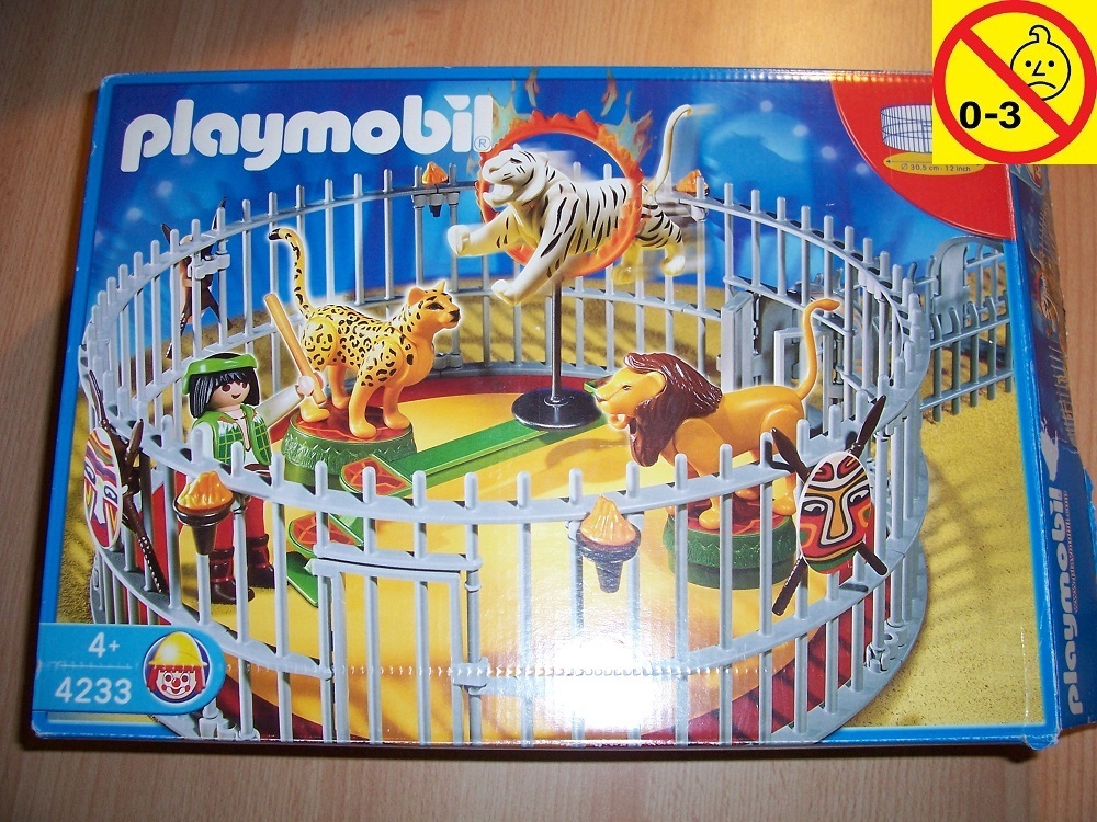 Playmobil 4233 Zirkus circus Raubtier Dressur mit 3 Löwen mit OVP 