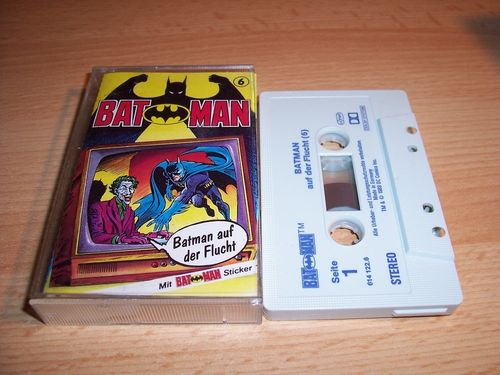 Batman Hörspiel MC Folge 006 6 Batman auf der Flucht  Kassette grau-blau OHHA gebr.