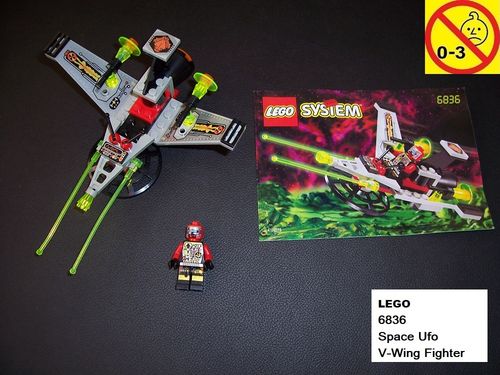 LEGO ® System / Space / Weltraum Set 6836 - UFO V-Wing Fighter Alien von 1997 + BA gebr.
