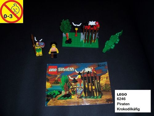LEGO ® System / Pirate / Piraten Set 6246 - Islanders Crocodile Cage Inselbewohner 1994 + BA gebr.